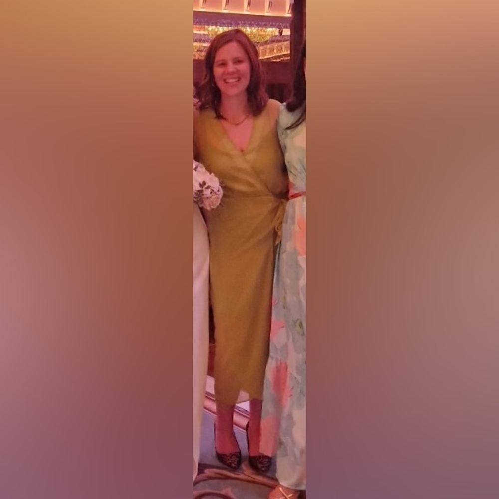 Never Fully Dressed Olive Wrap Midi Dress